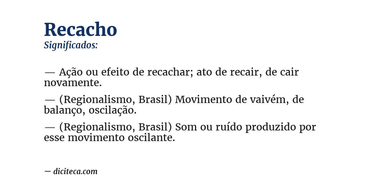 Significado de recacho