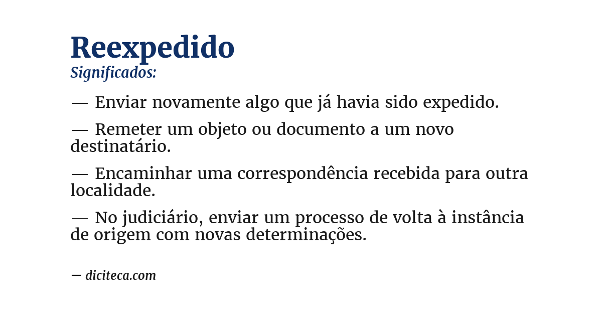 Significado de reexpedido