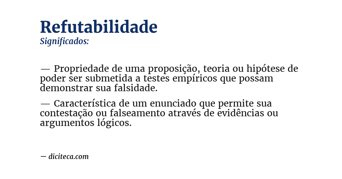 Significado de refutabilidade