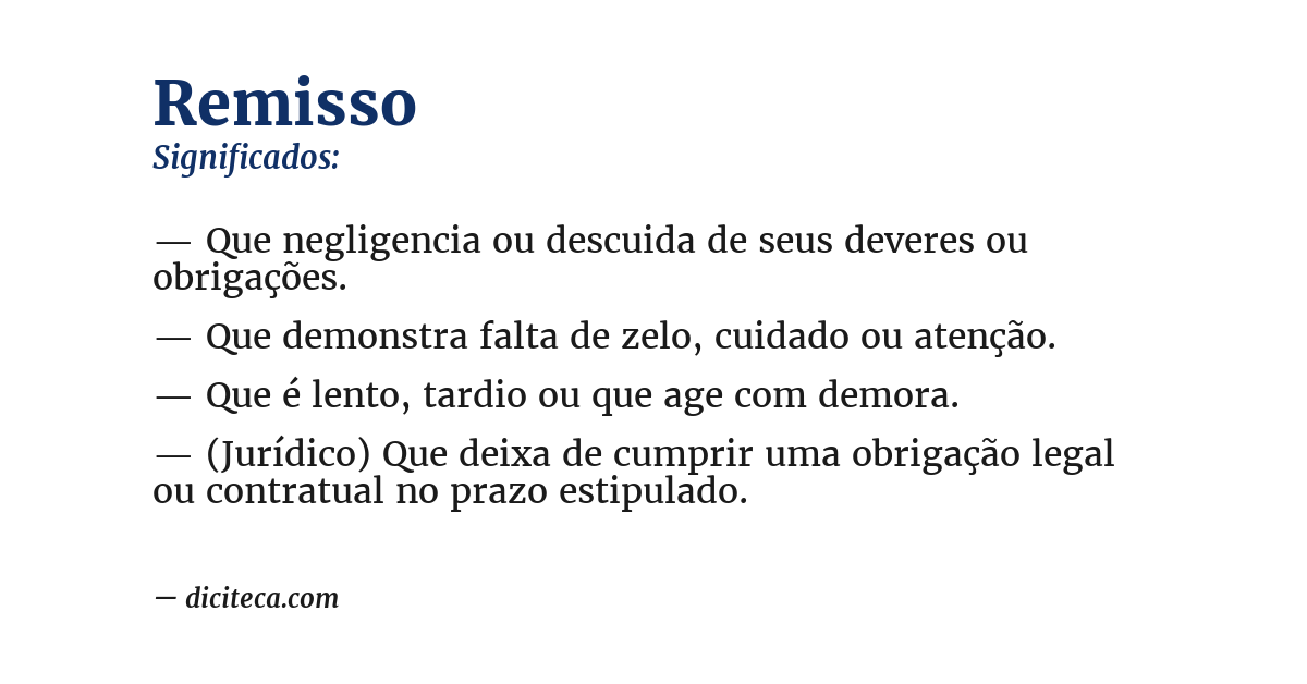Significado de remisso
