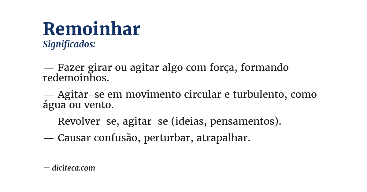 Significado de remoinhar