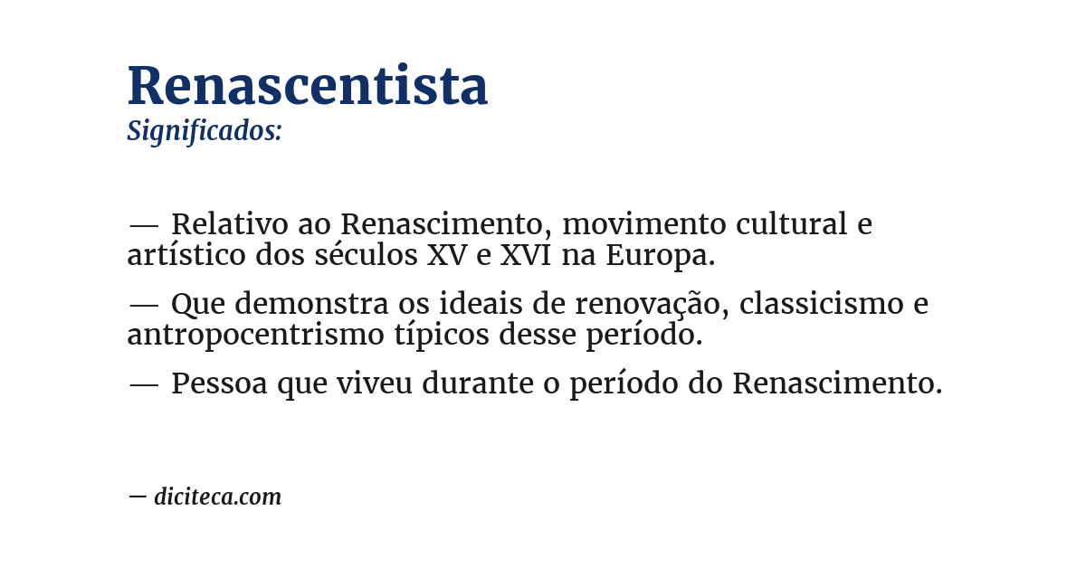 Significado de renascentista