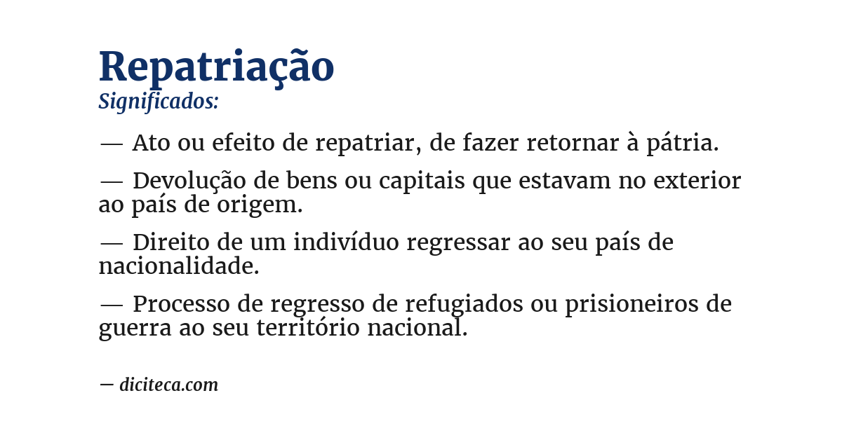 Significado de repatriação