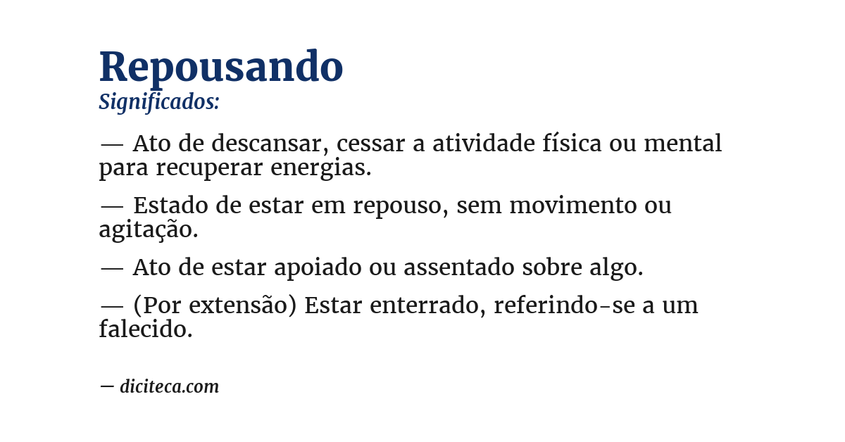 Significado de repousando