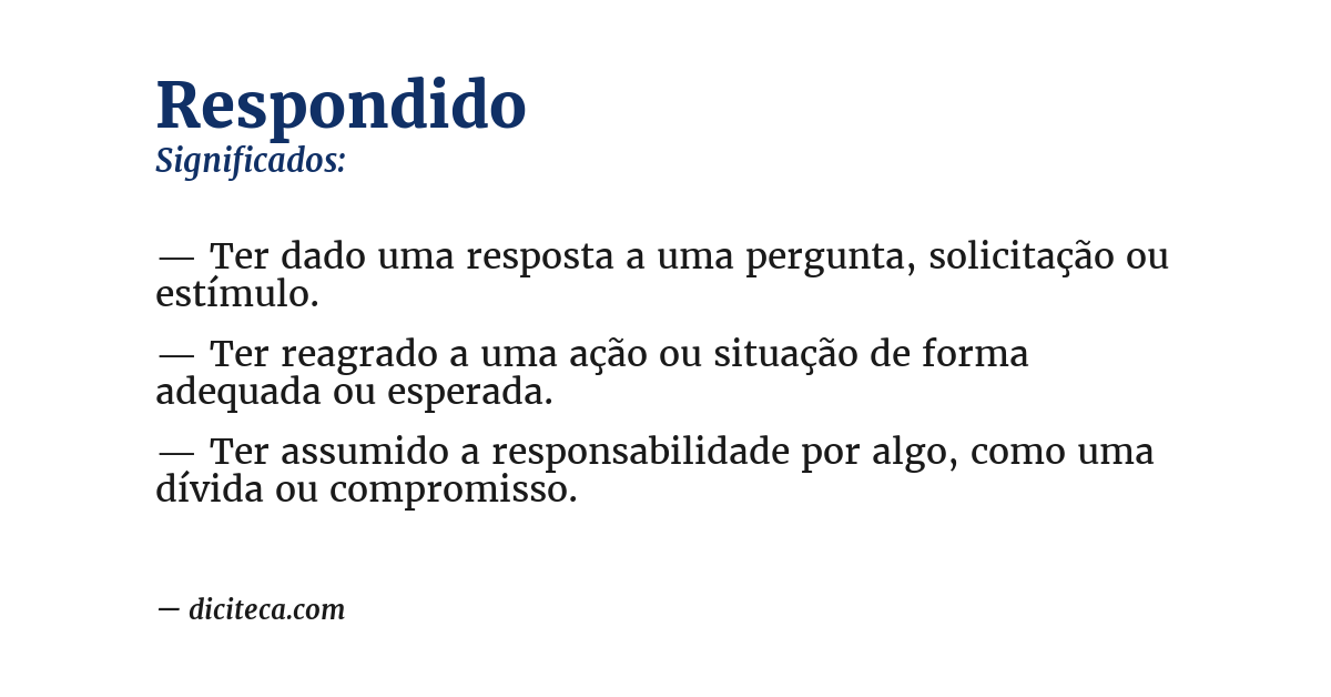Significado de respondido