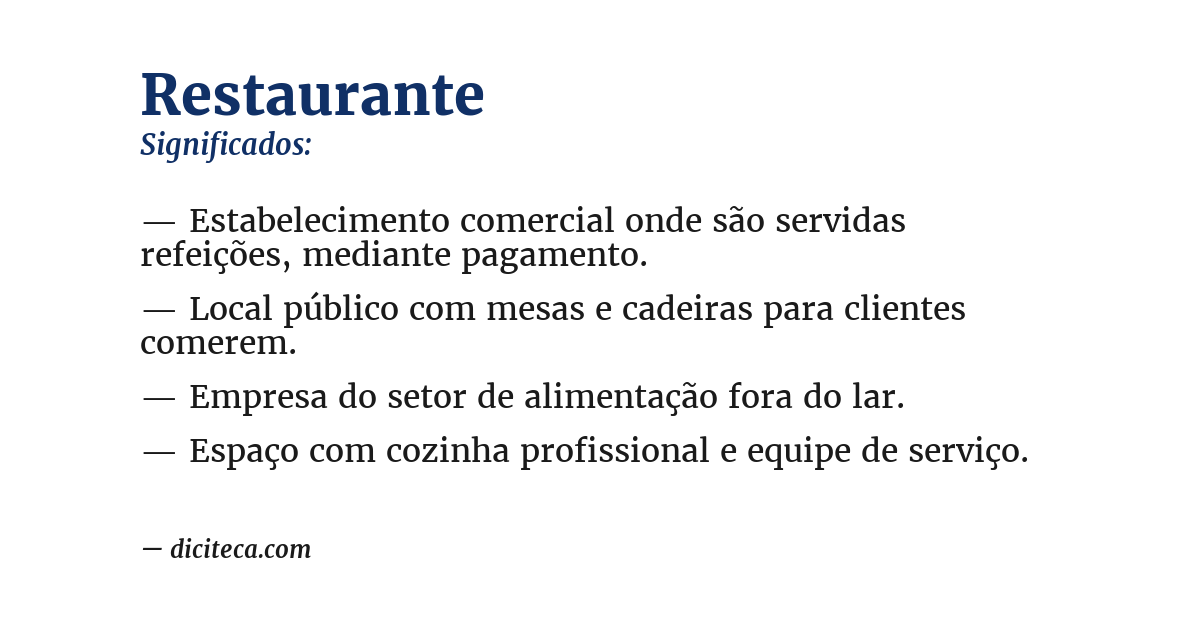 Significado de restaurante