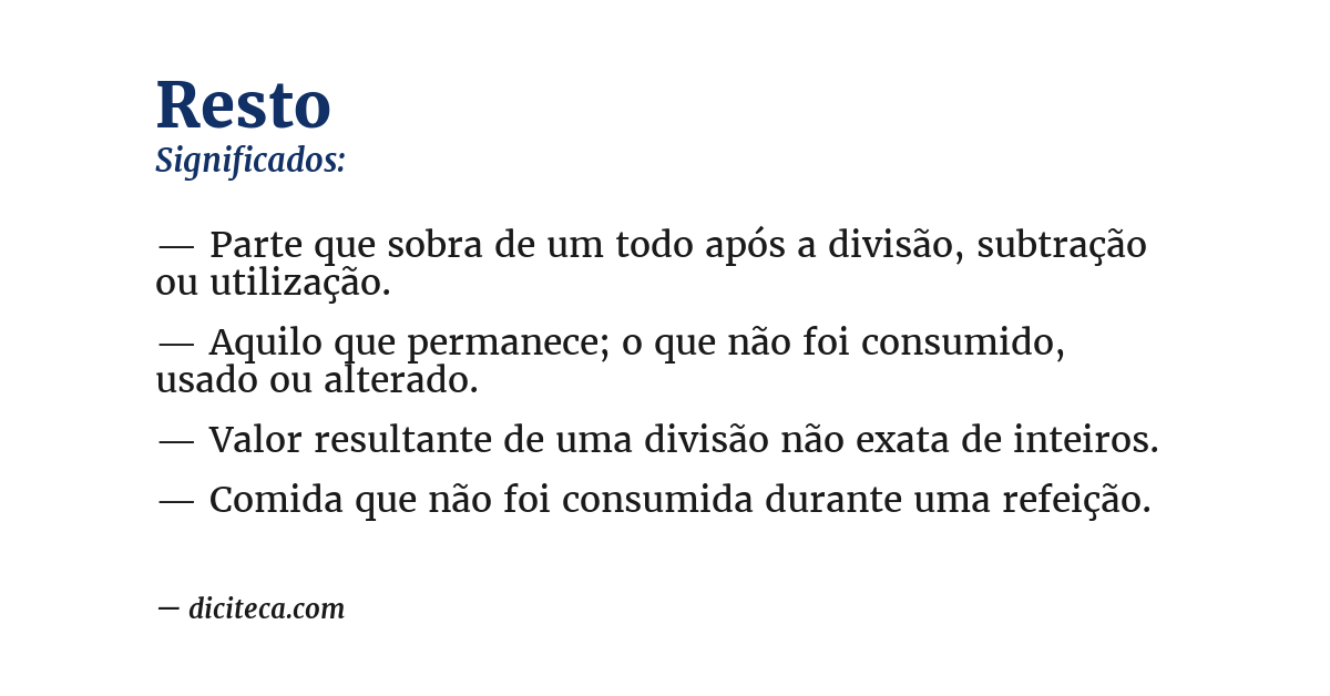 Significado de resto