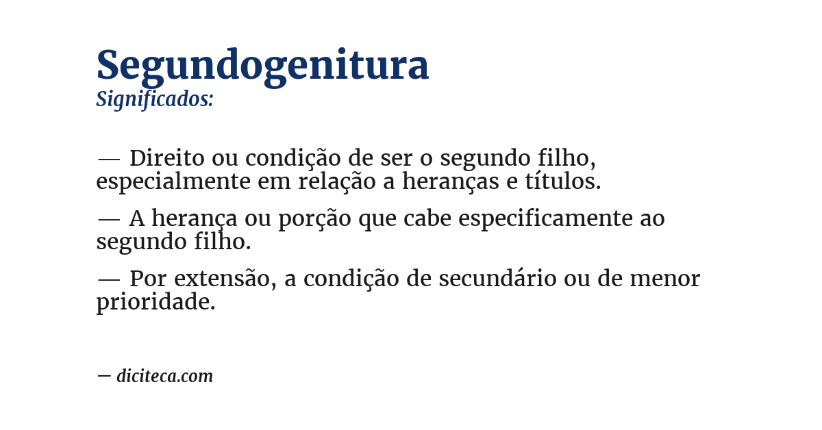 Significado de segundogenitura