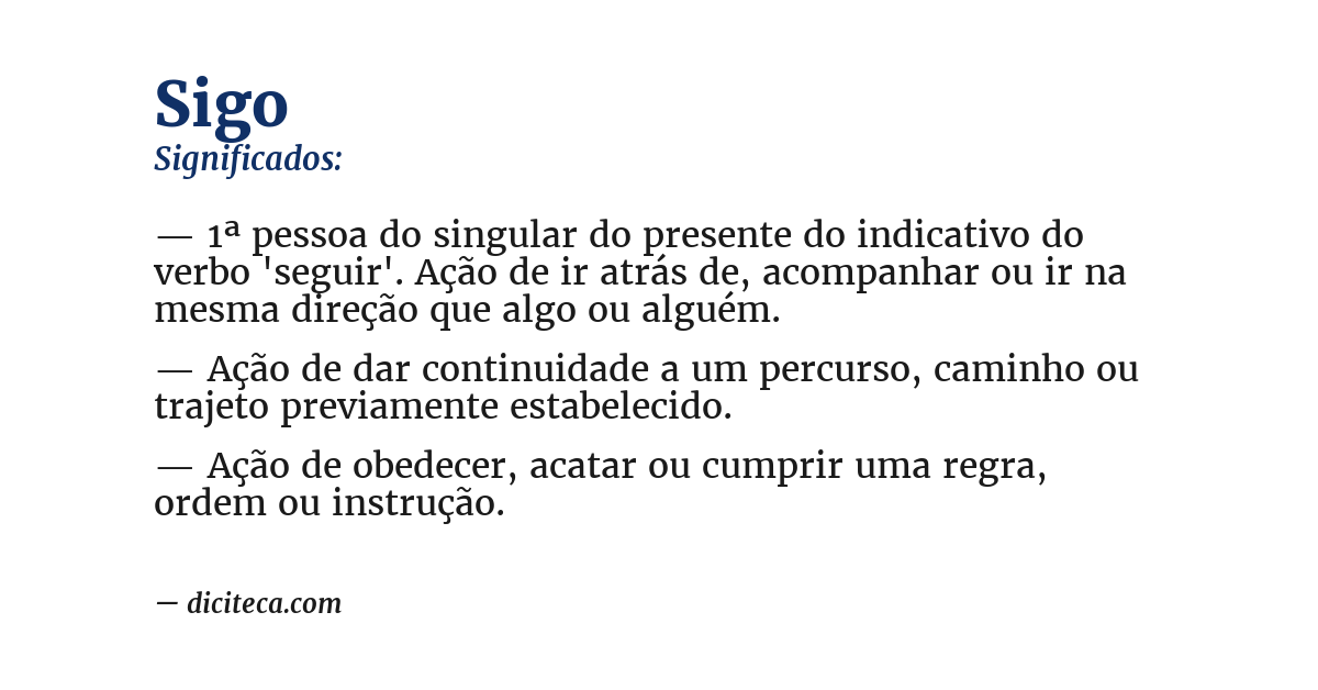 Significado de sigo