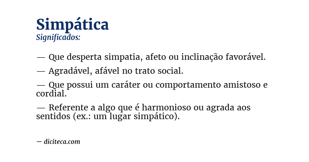 Significado de simpática