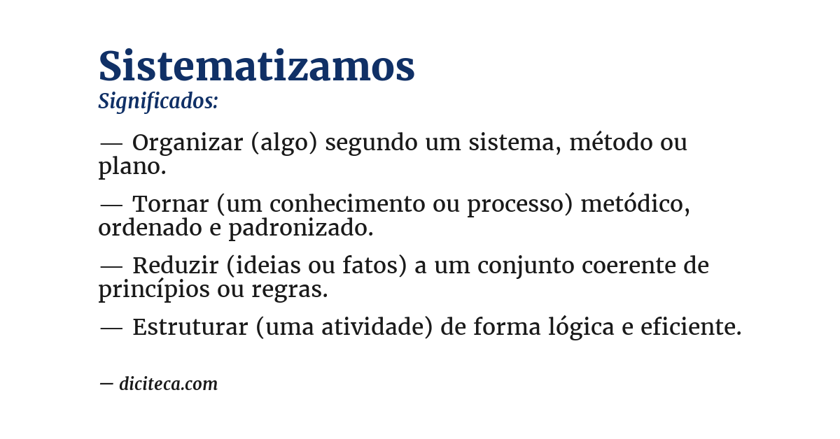 Significado de sistematizamos
