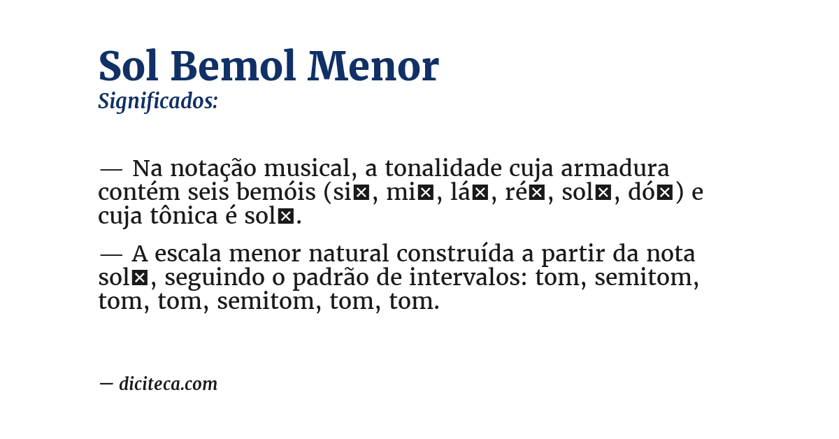 Significado de sol bemol menor