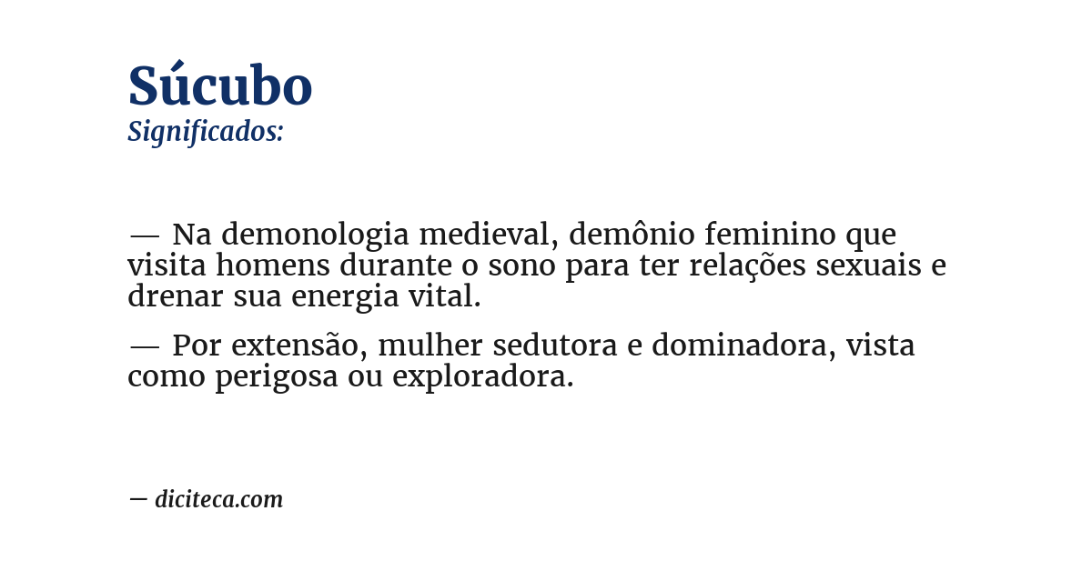 Significado de súcubo