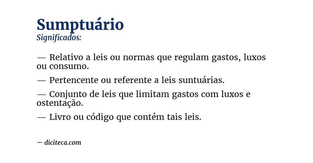 Significado de sumptuário