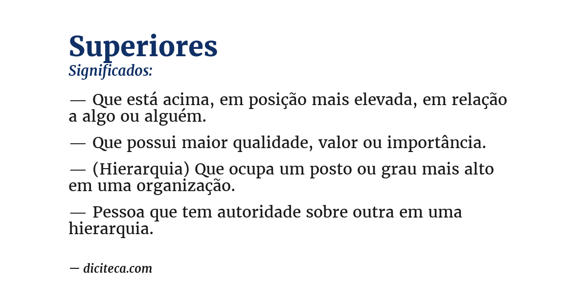 Significado de superiores