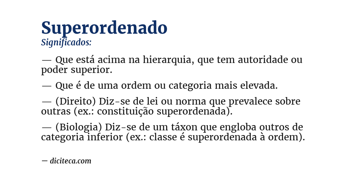 Significado de superordenado
