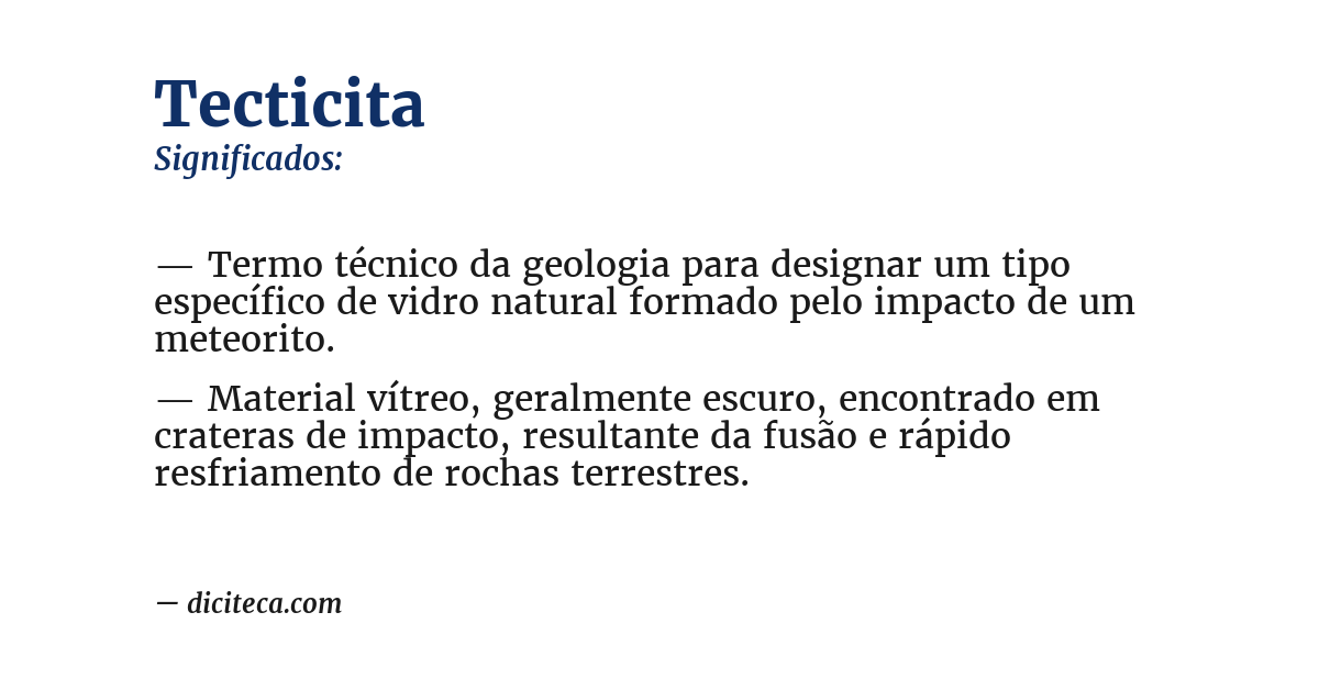 Significado de tecticita