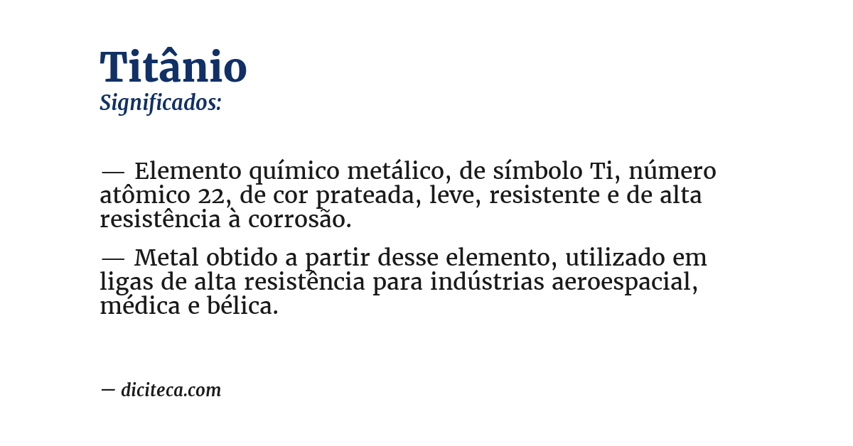 Significado de titânio