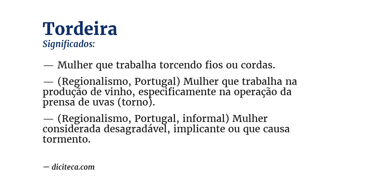 Significado de tordeira