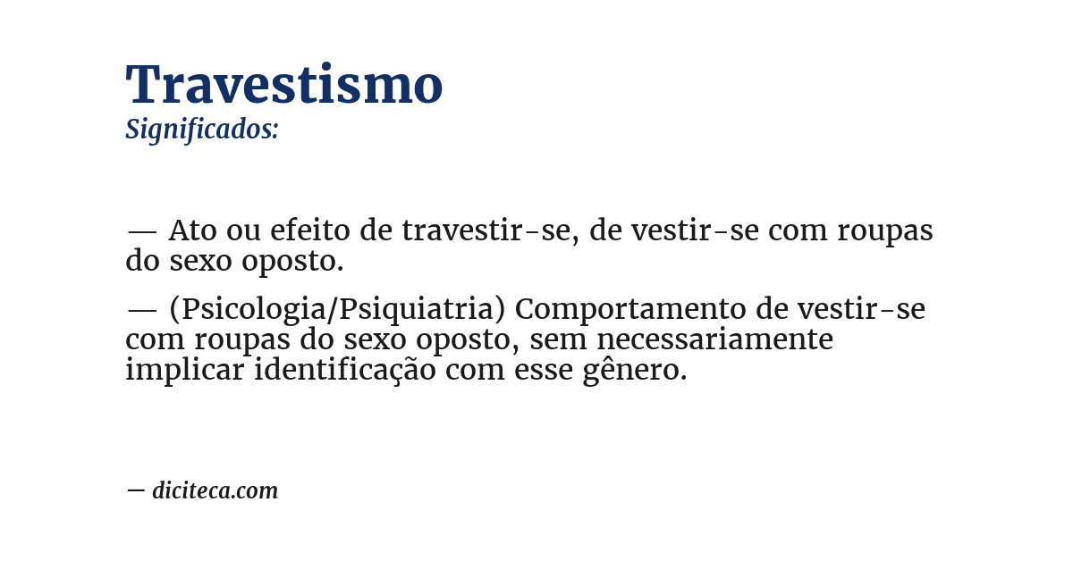 Significado de travestismo