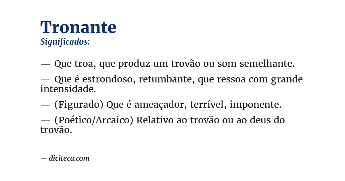 Significado de tronante