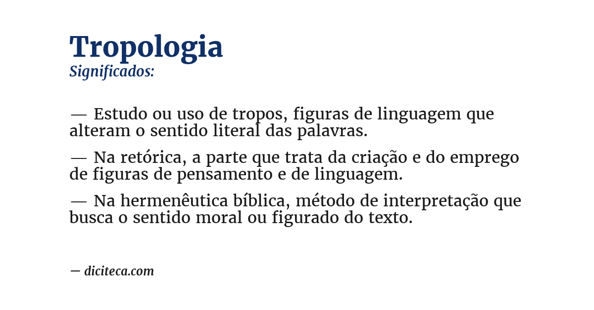 Significado de tropologia