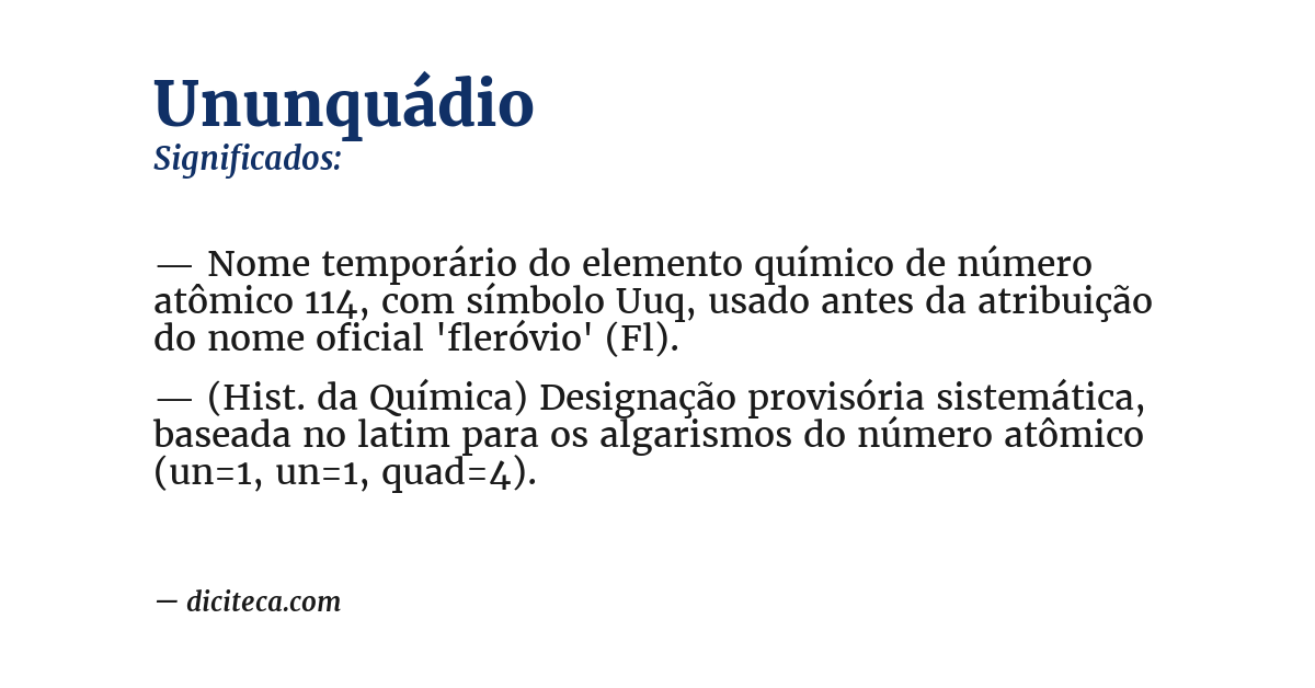 Significado de ununquádio
