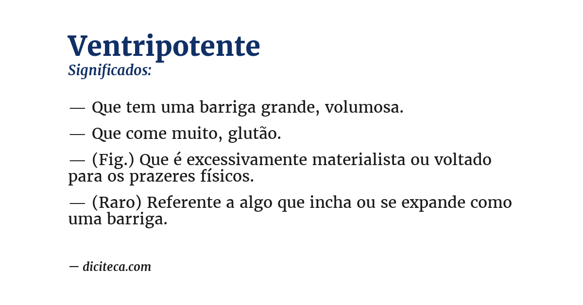 Significado de ventripotente