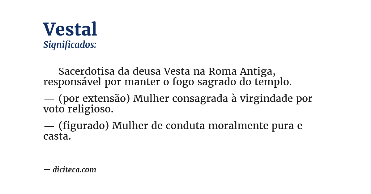 Significado de vestal