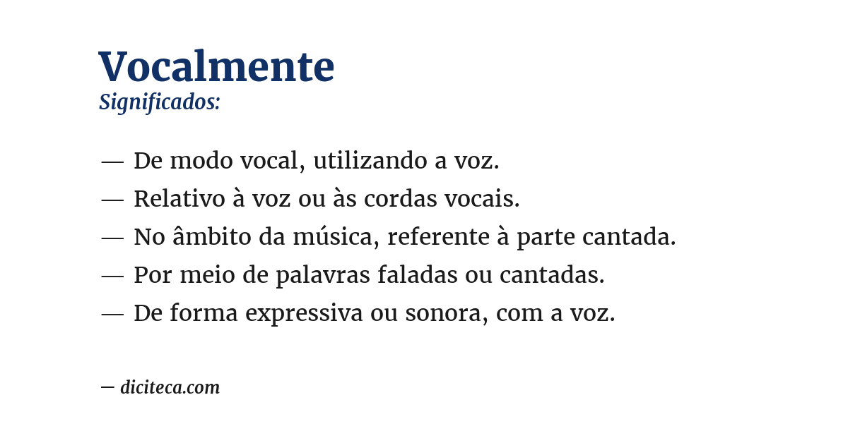 Significado de vocalmente