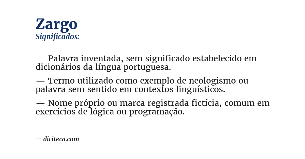 Significado de zargo