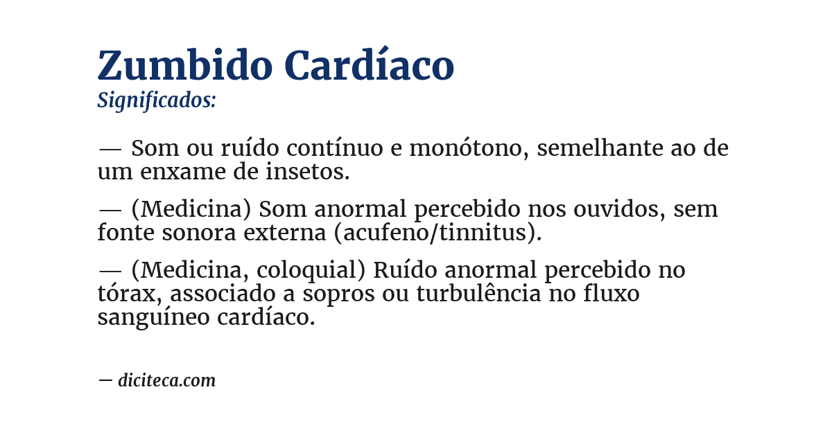 Significado de zumbido cardíaco