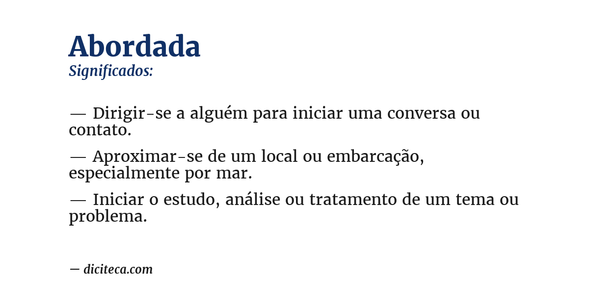 Significado de abordada
