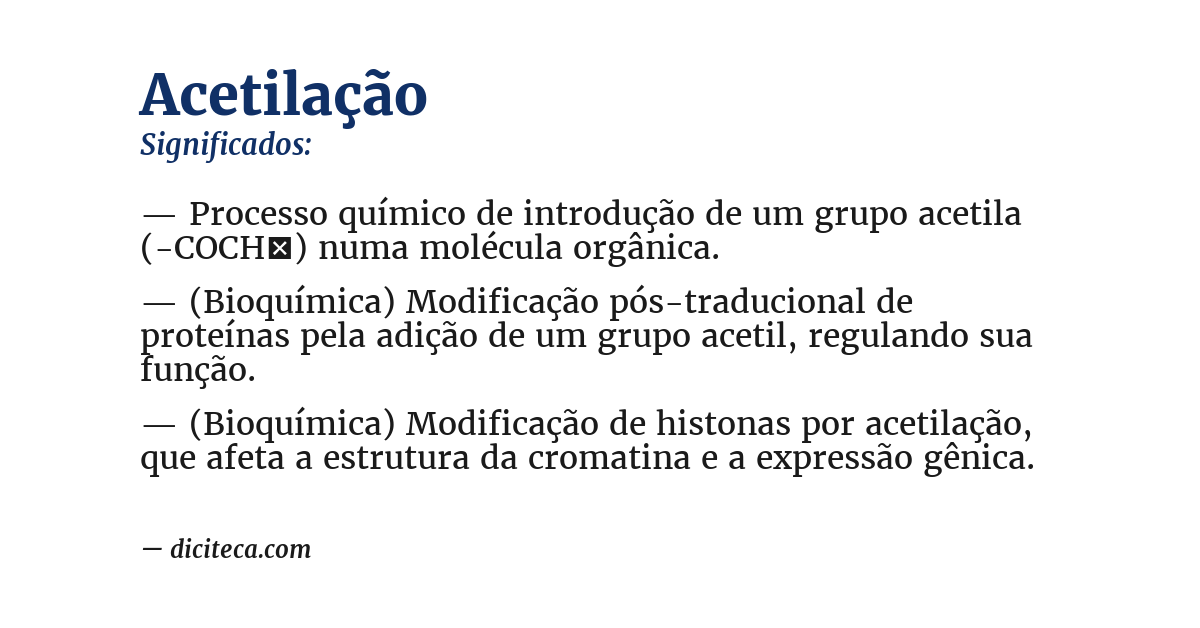 Significado de acetilação