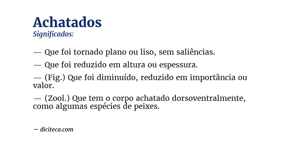 Significado de achatados