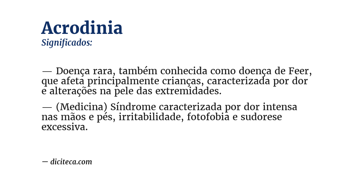 Significado de acrodinia