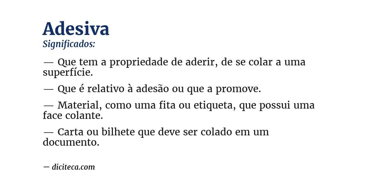 Significado de adesiva