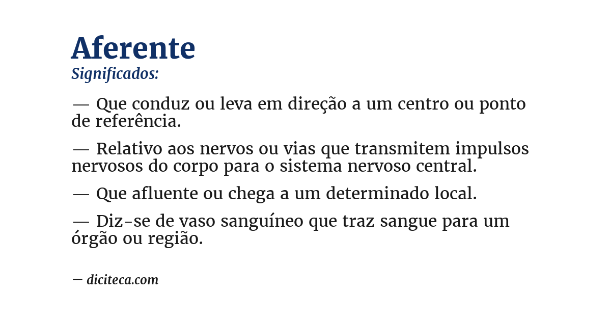Significado de aferente