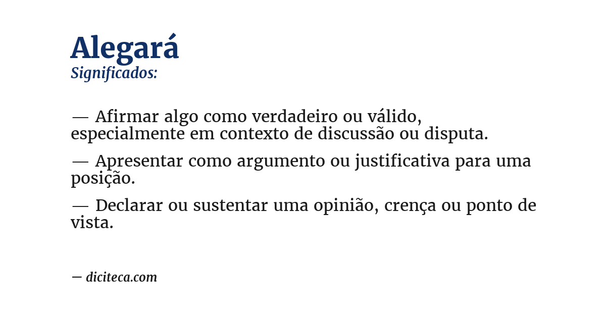 Significado de alegará