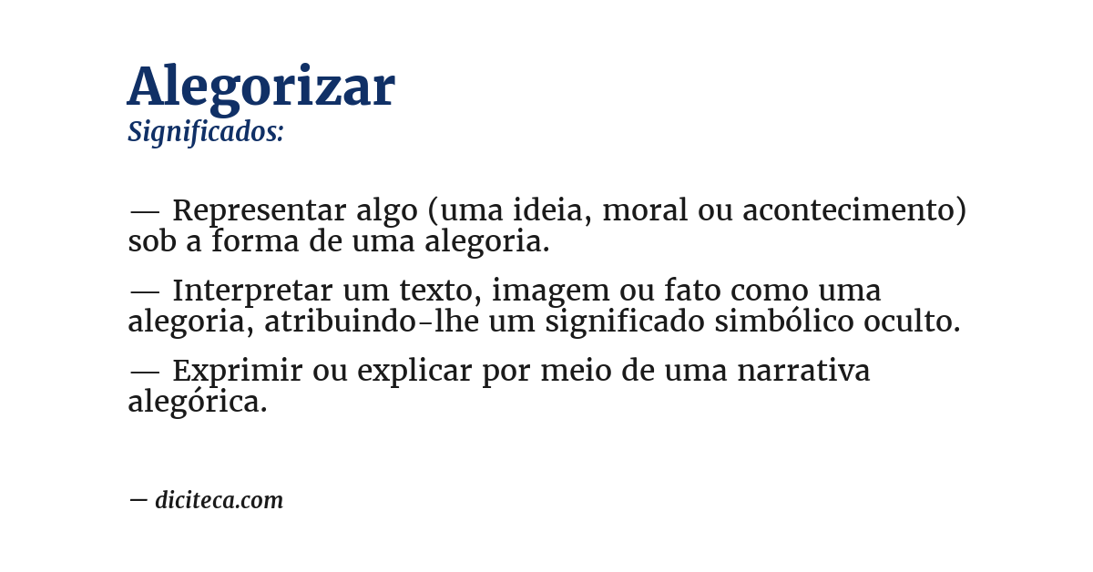 Significado de alegorizar