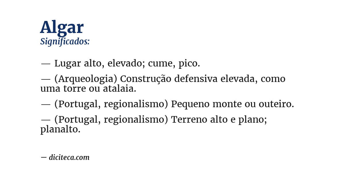 Significado de algar