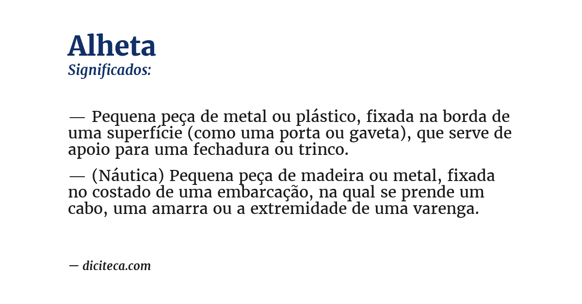 Significado de alheta