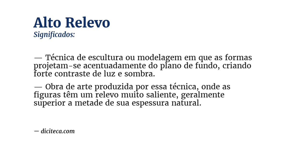 Significado de alto relevo