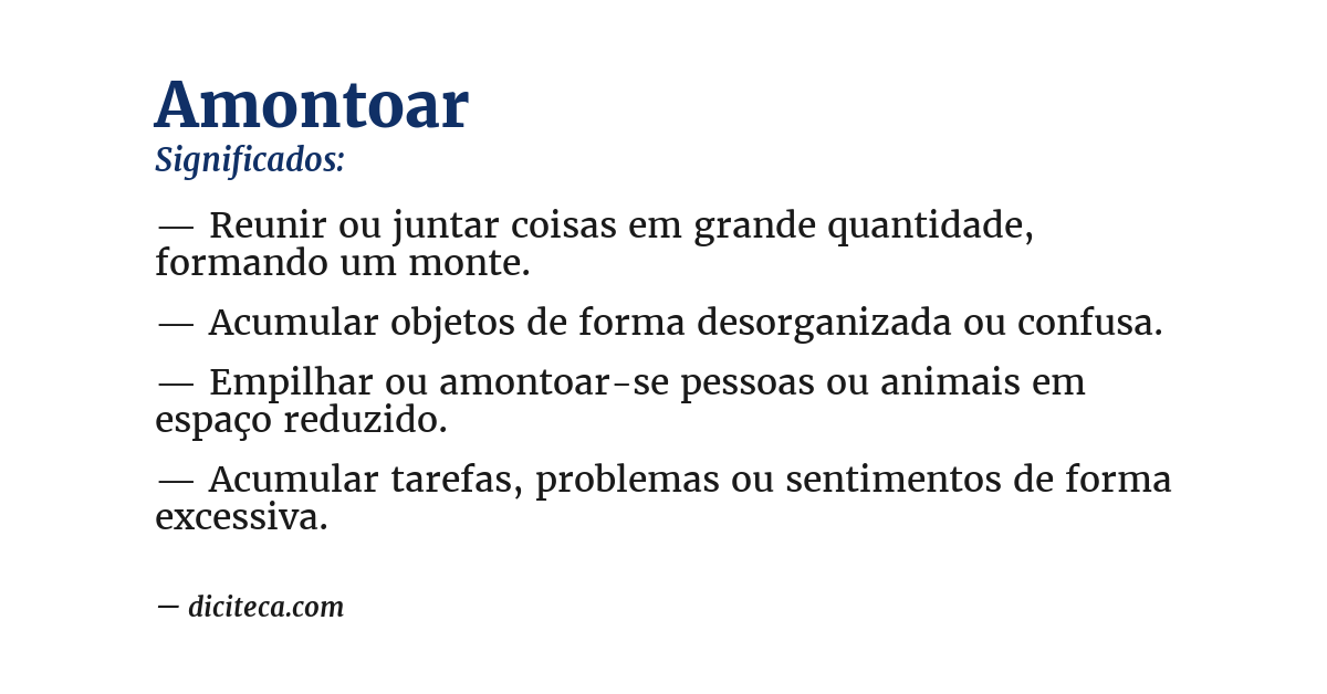 Significado de amontoar