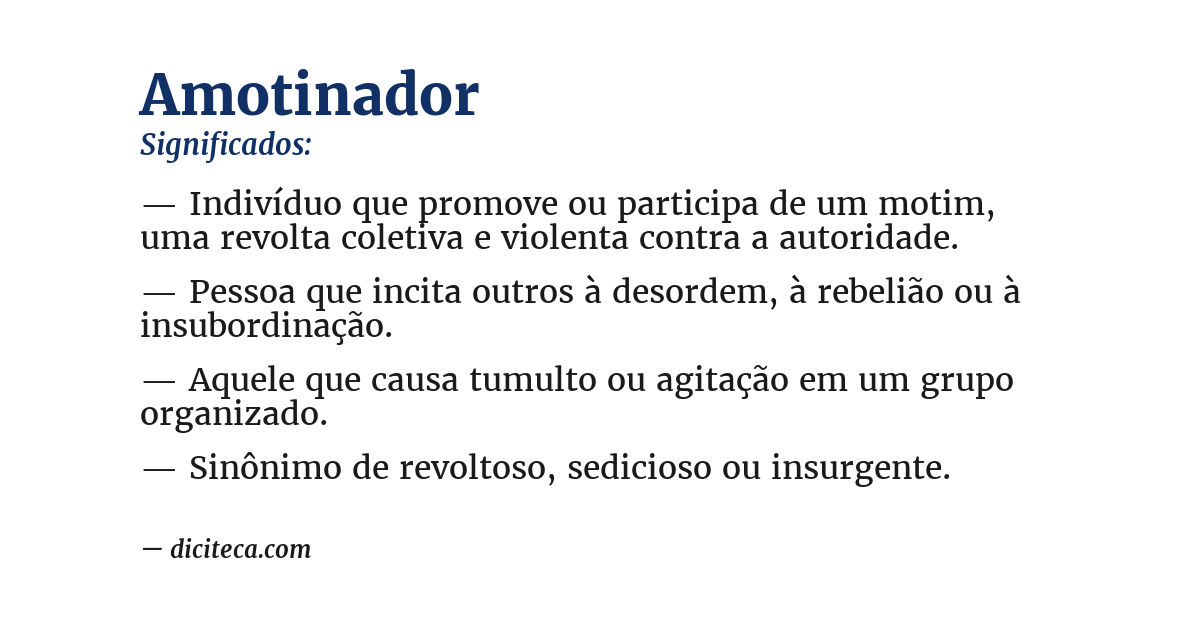 Significado de amotinador
