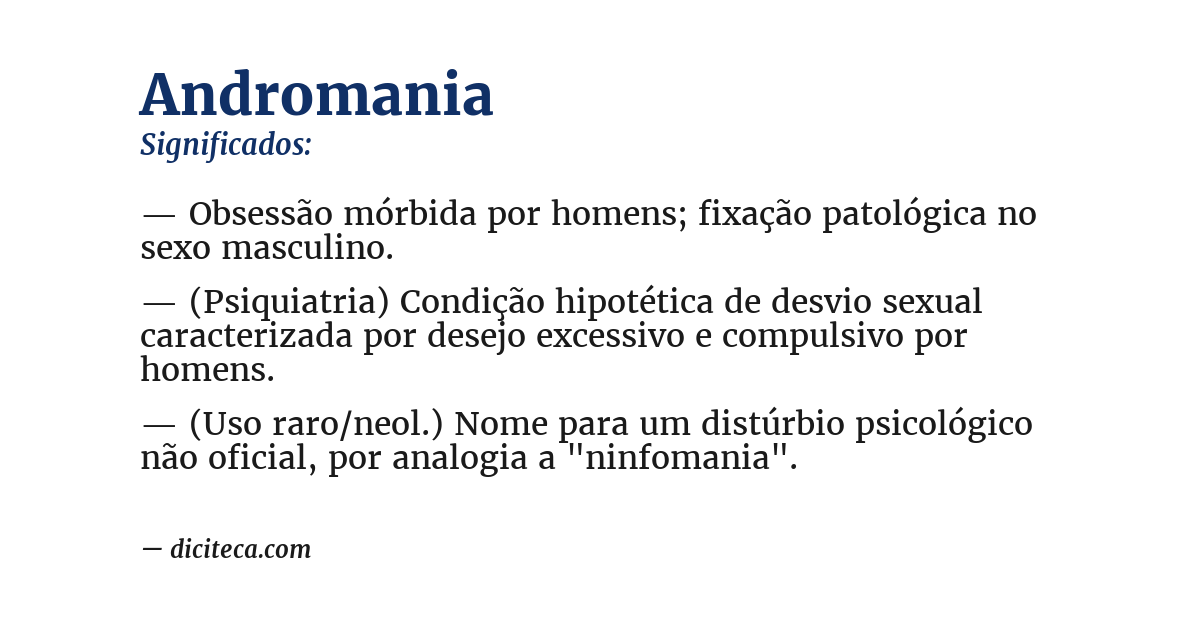 Significado de andromania