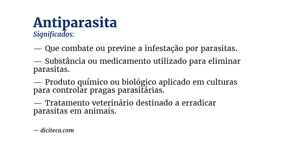 Significado de antiparasita