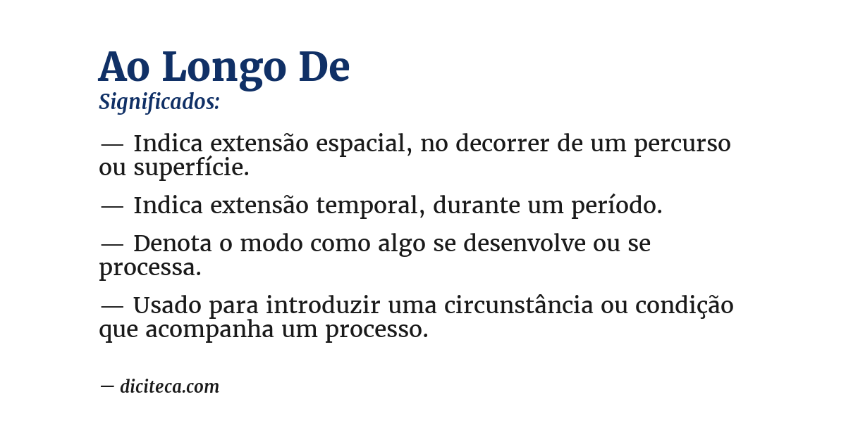 Significado de ao longo de