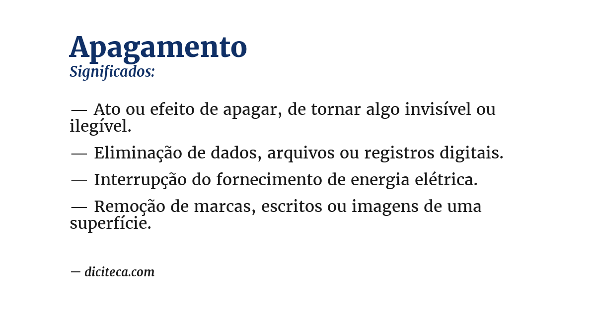 Significado de apagamento