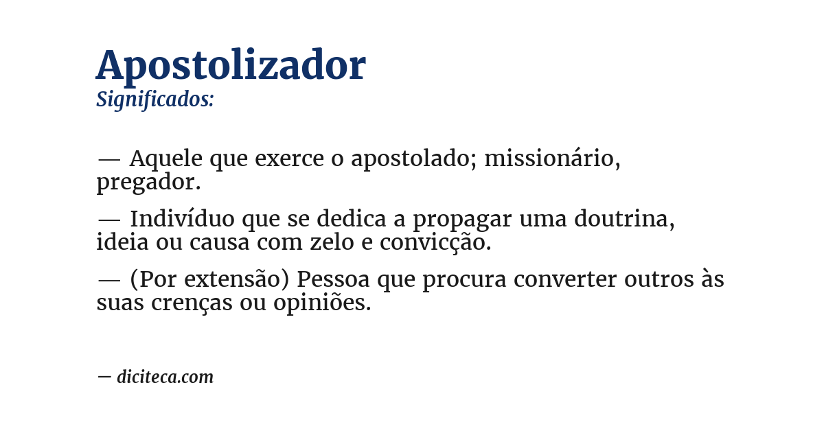 Significado de apostolizador